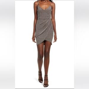 NWOT Lulus Metallic Bodycon Mini Dress Size Large
